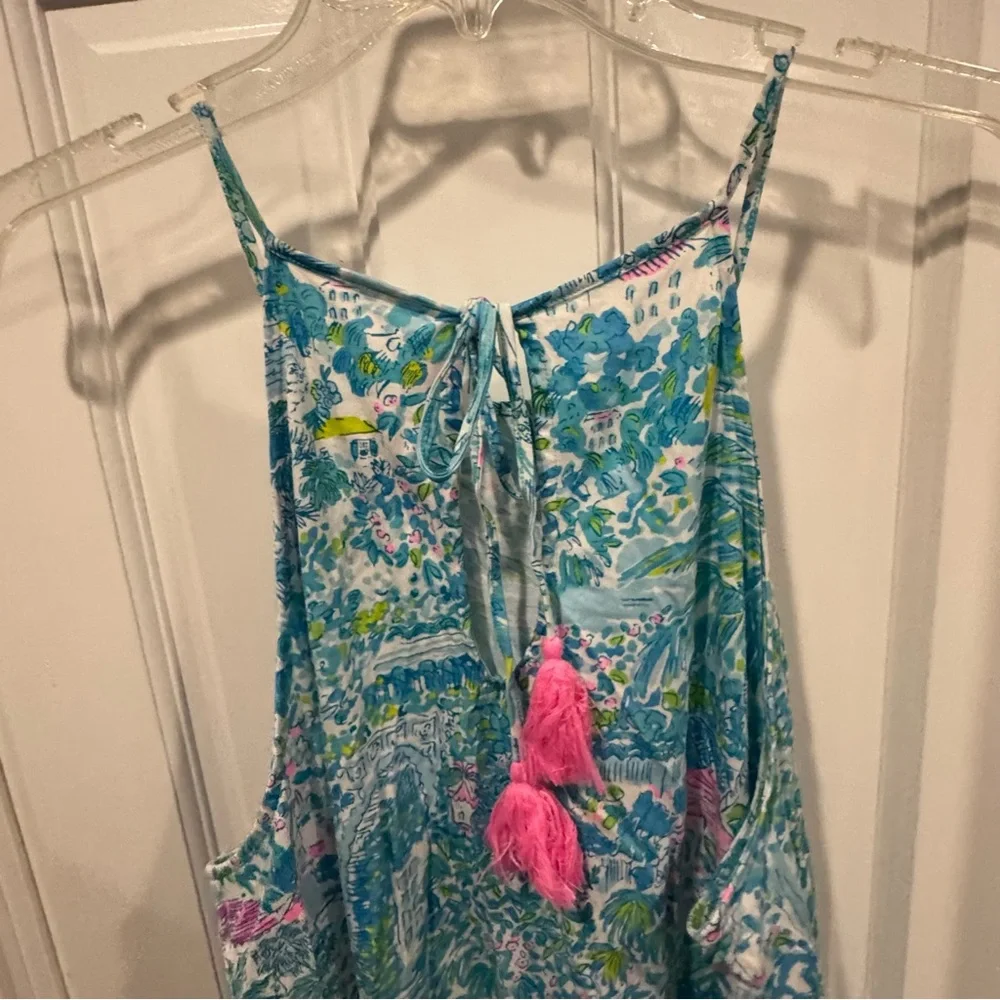 Lilly Pulitzer XL Margot Sunshine City Gustavia Green Swing‎ Mini Dress NWOT - Picture 6 of 9